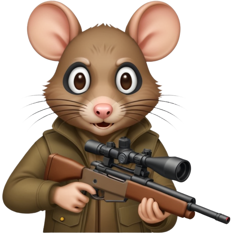 a crazy rat aiming down a sniper rifle Sticker