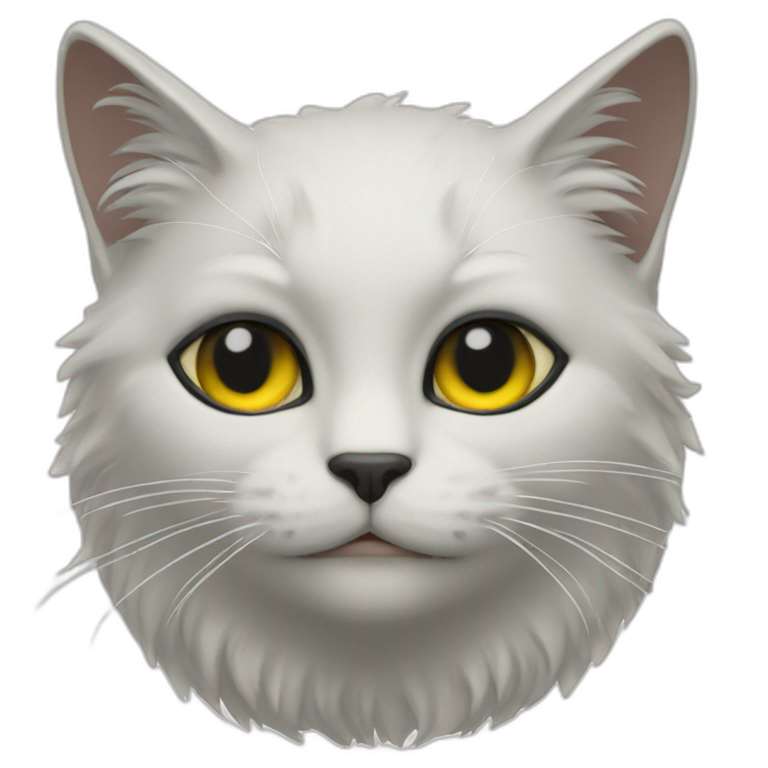 Chat noir blanc emoji