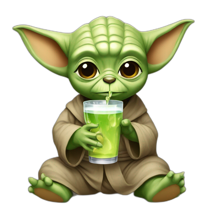 Yoda-drinking-bear emoji