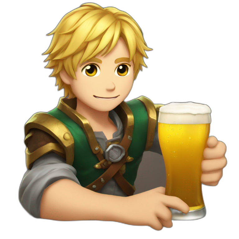 Ezreal-drinking-beer emoji