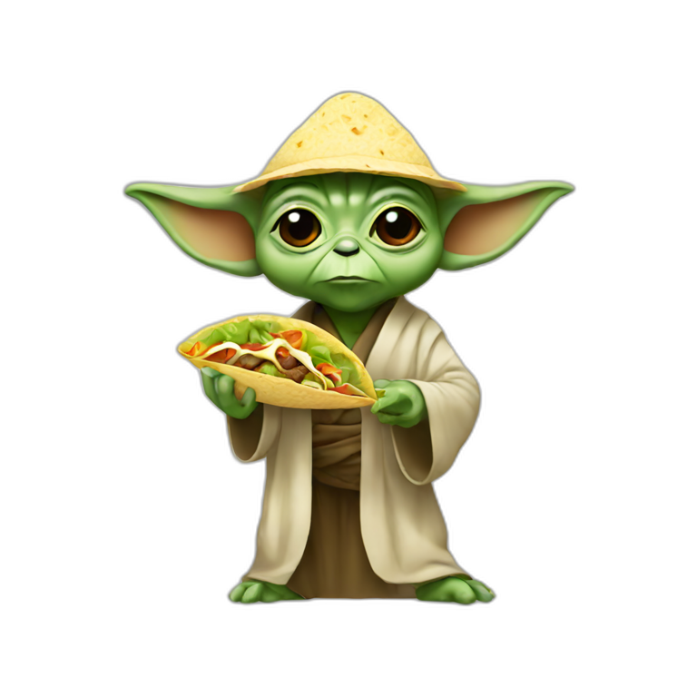 Yoda eating a tacos emoji