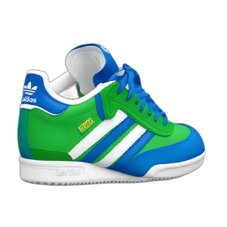 Adidas samba shoes blue White green emoji