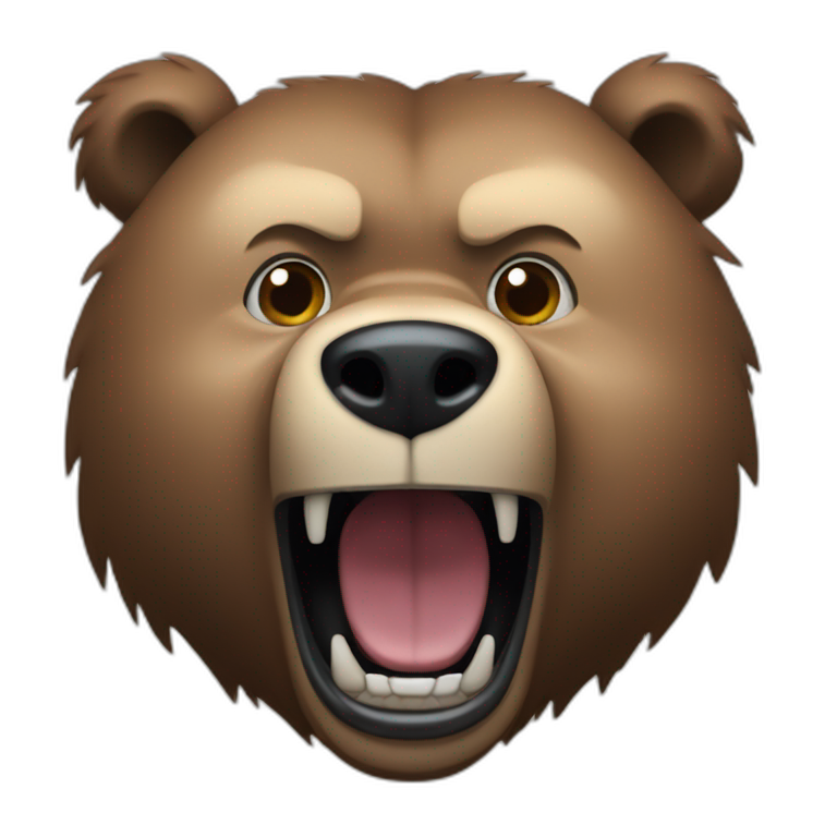 Grizzlybear screaming into the camera emoji