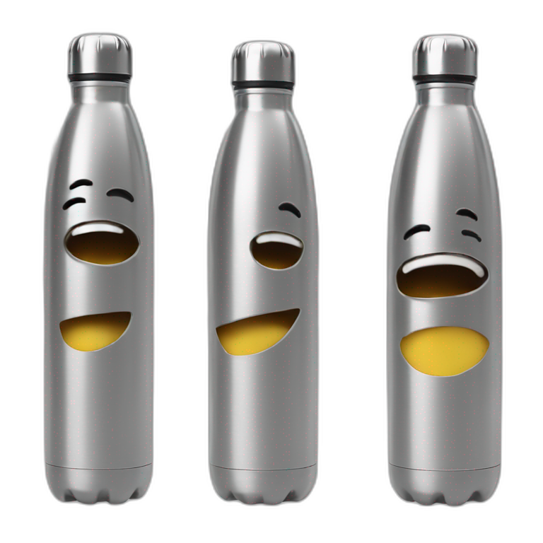 Stainless steel water bottle emoji