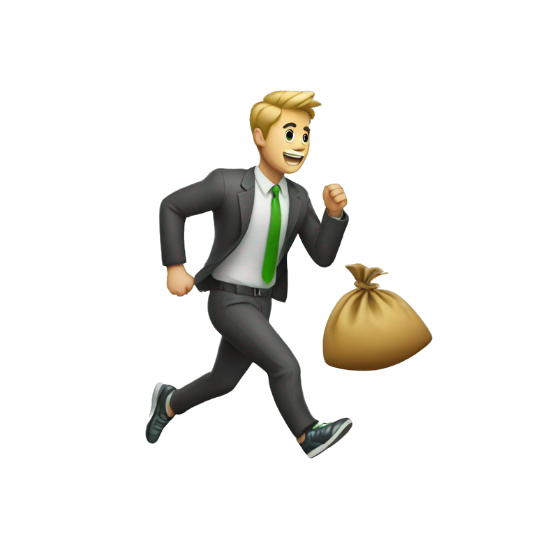 Guy running with moneybag emoji