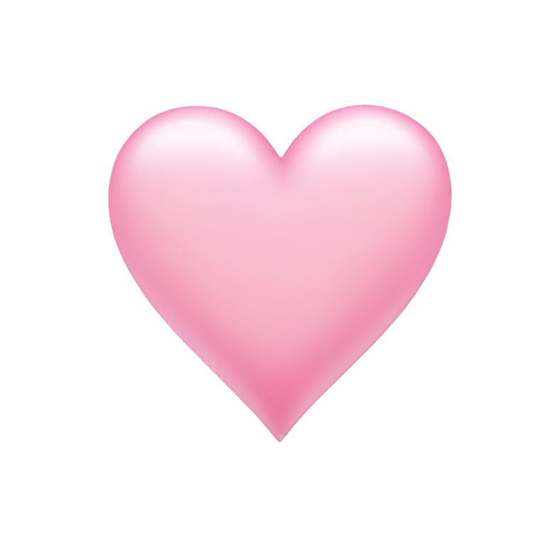 pink heart on white background emoji