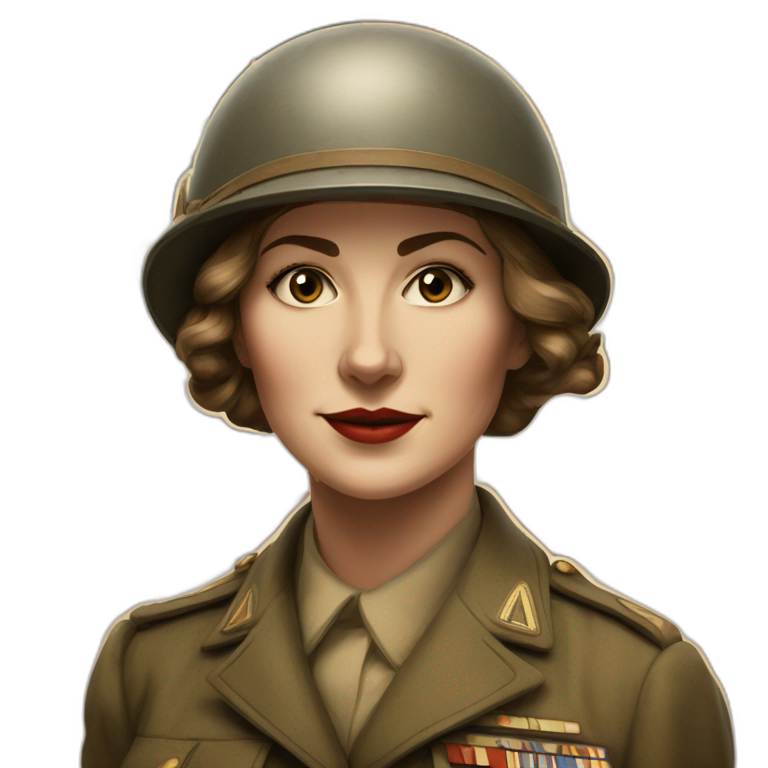 WW1 women from a propaganda poster face shown emoji