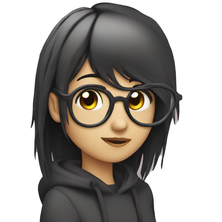 emo girl with glasses emoji
