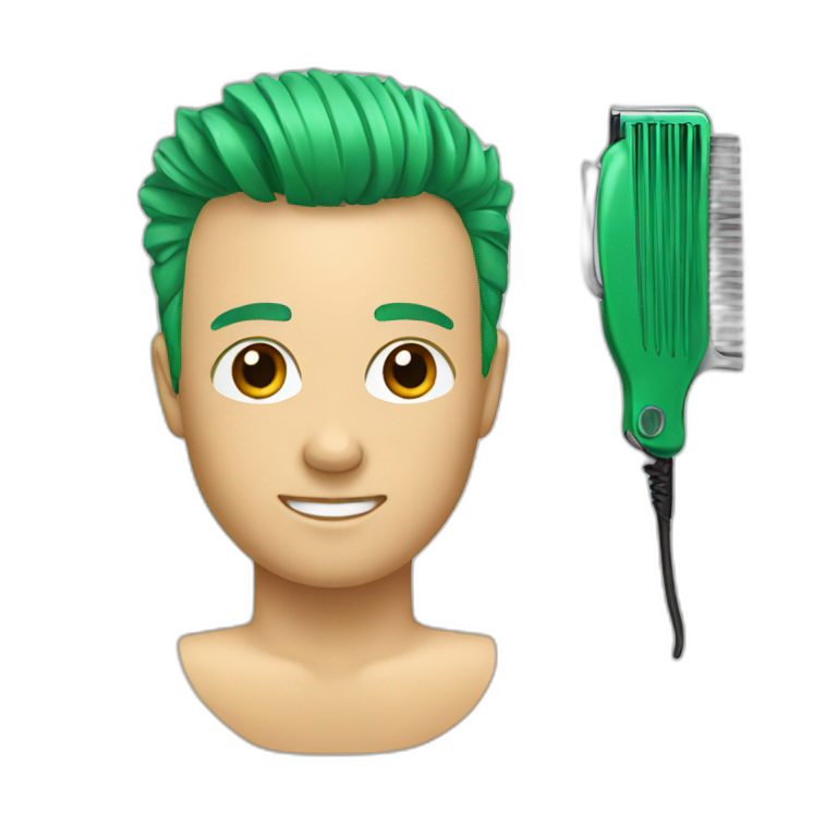 green hair clipper emoji