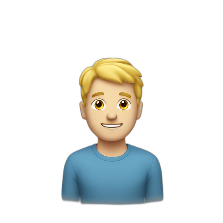 white guy with cloud above head emoji