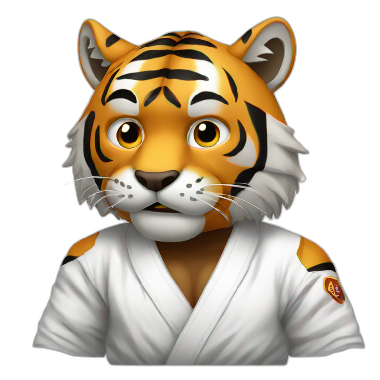 Tiger with evil face   jiu jitsu with his arms crossed emoji