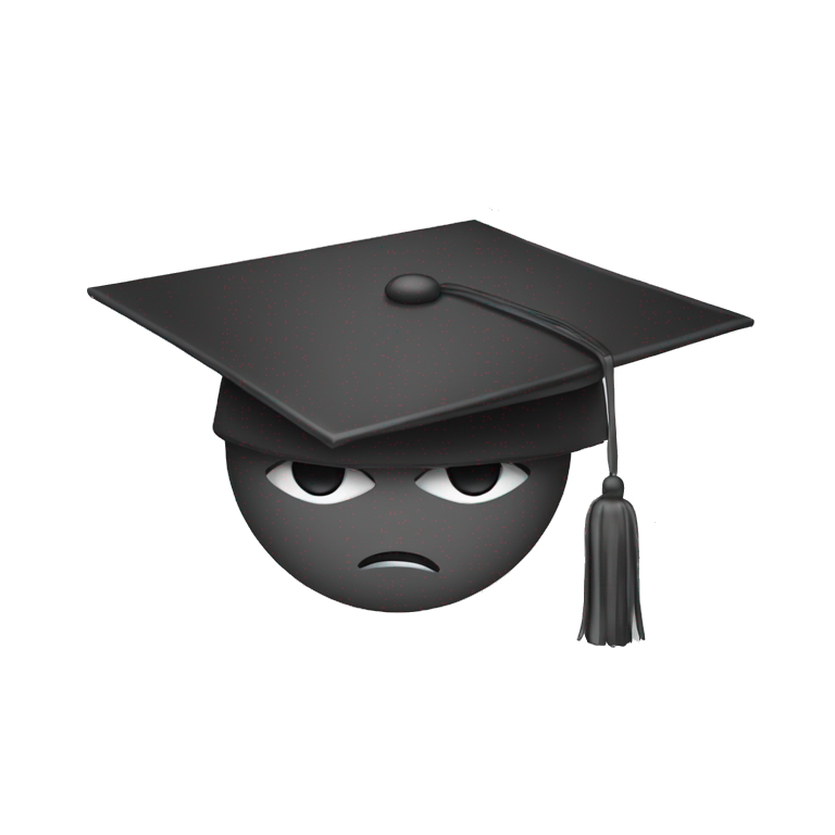 male student emoji with a graduate hat with a sad face crying emoji