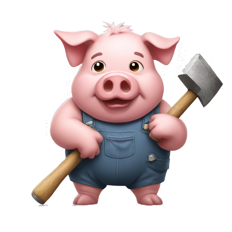 Pig with hammer emoji