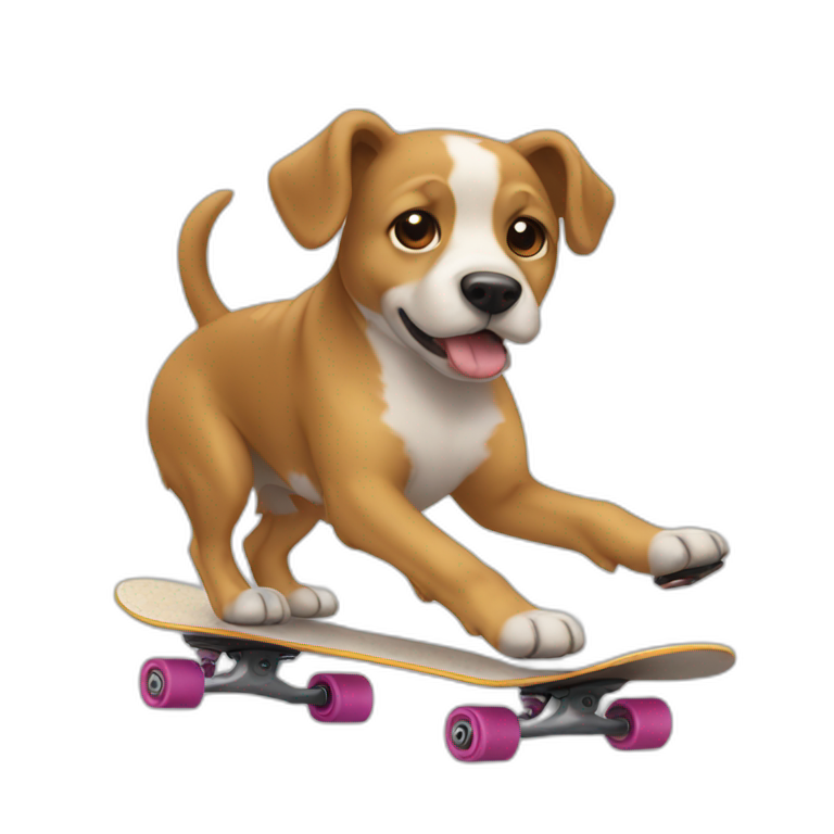 dog legs rolling on skate emoji