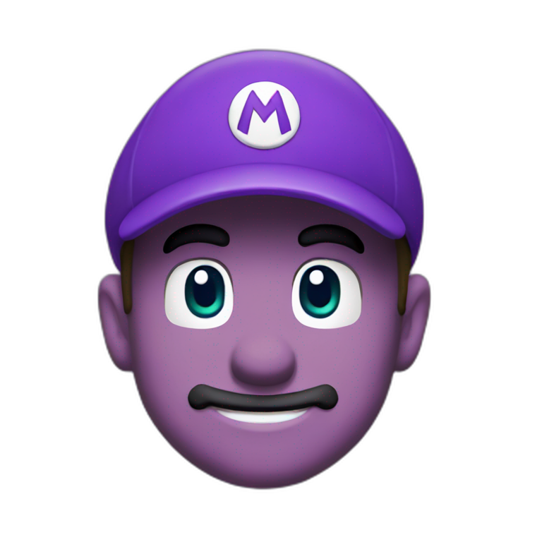 super mario purple cap without super mario emoji