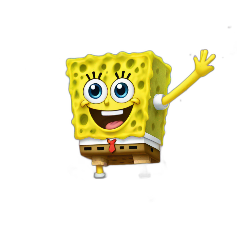 Sponge Bob at a rave emoji