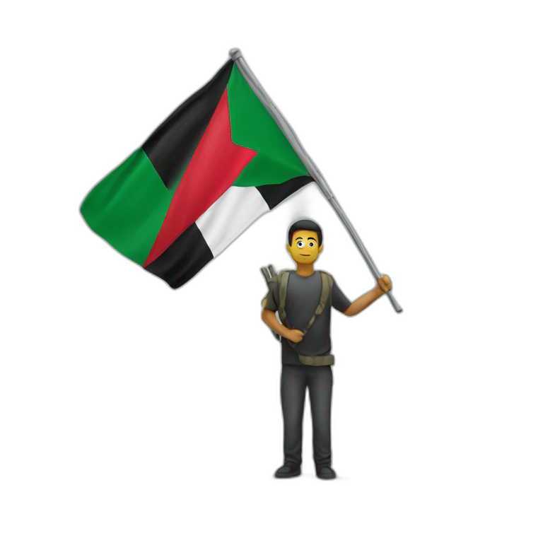 Man holding Palestinians flag emoji