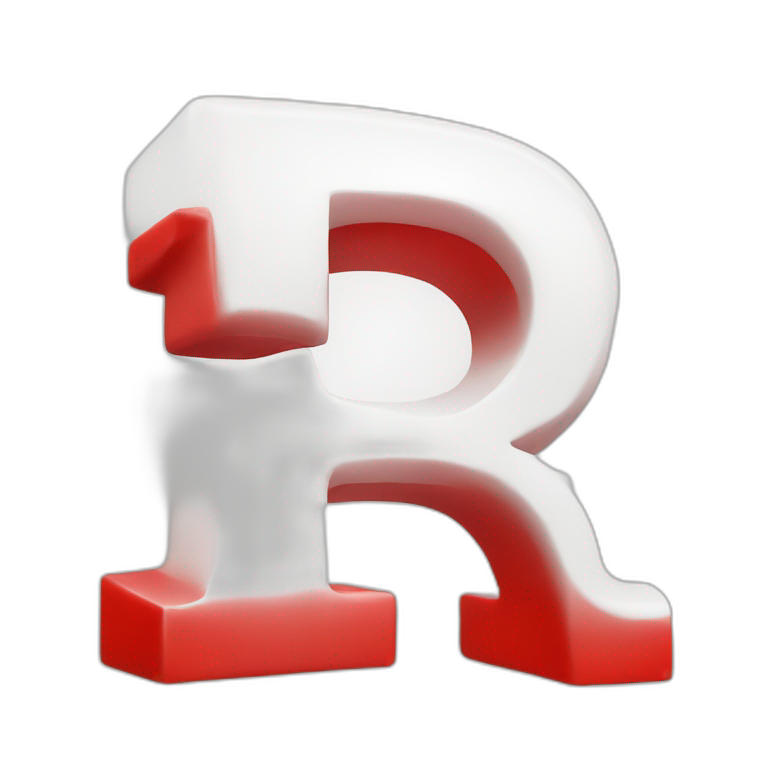(Capital letter R white colour) (in red colour square) emoji