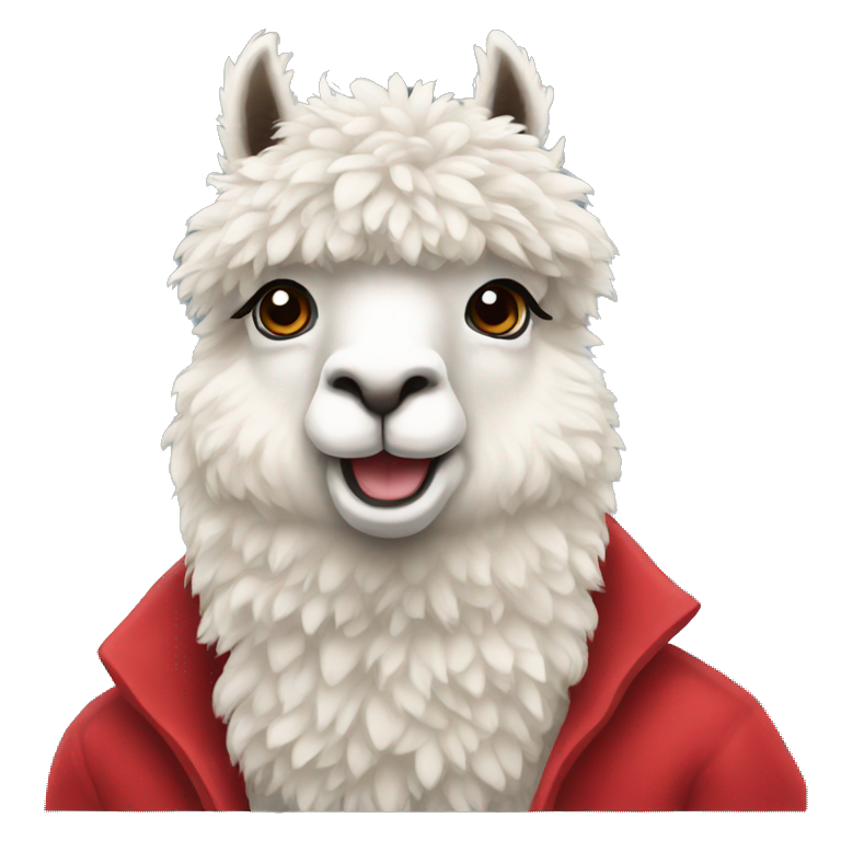 red coat alpaca emoji emoji
