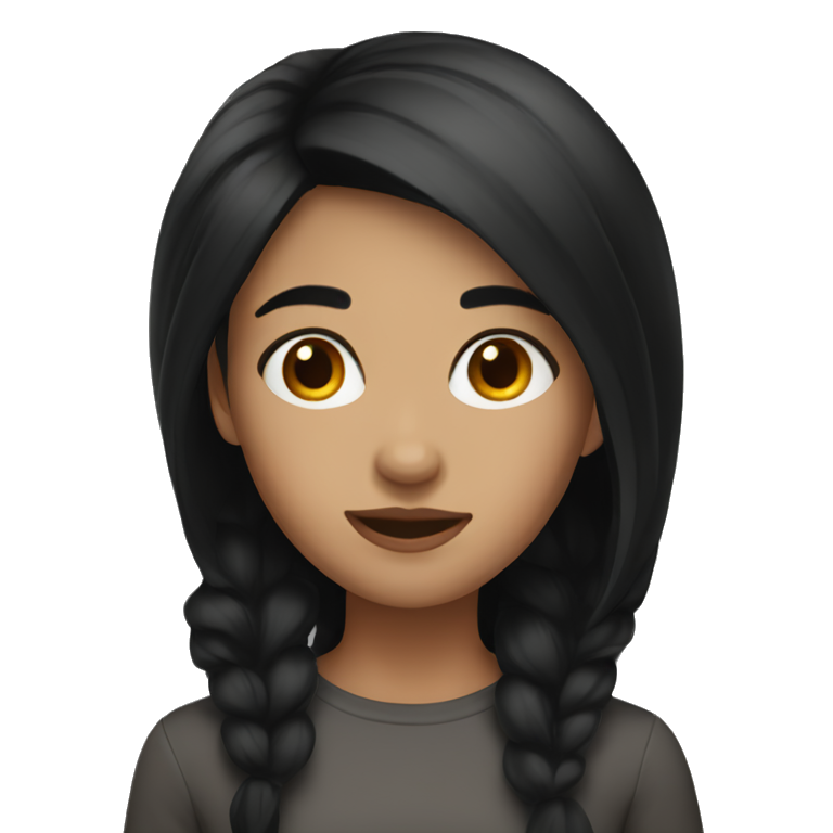 girl with black medium hair emoji