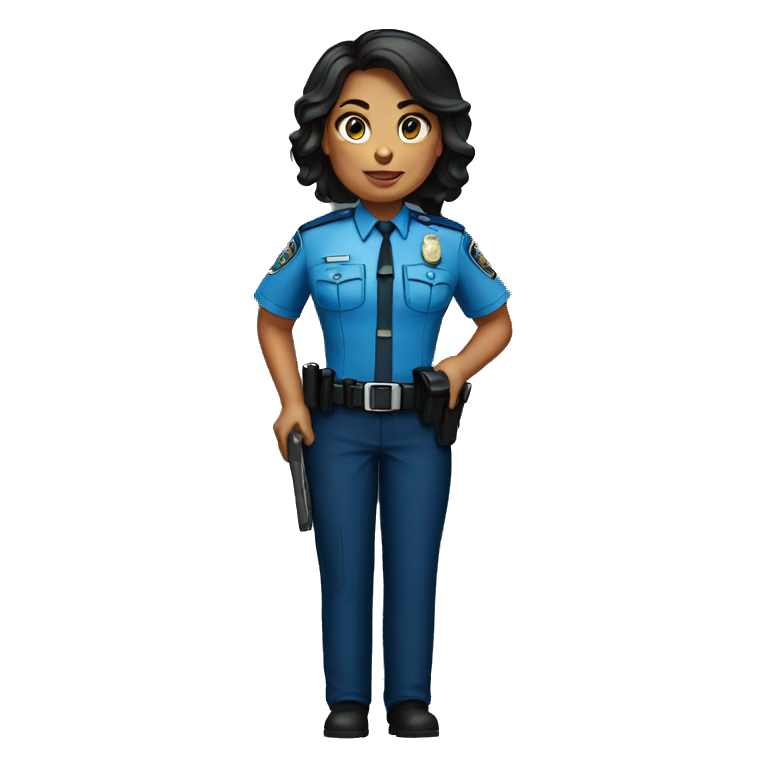 female police officer blue shirt emoji