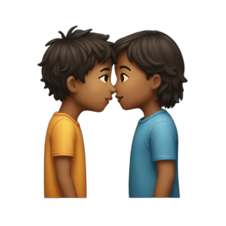 kiss between boy and girl emoji