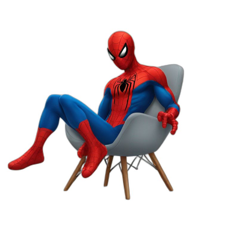 Spiderman sit on a chair emoji