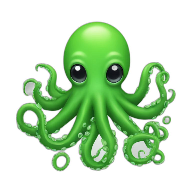 Green octopus emoji