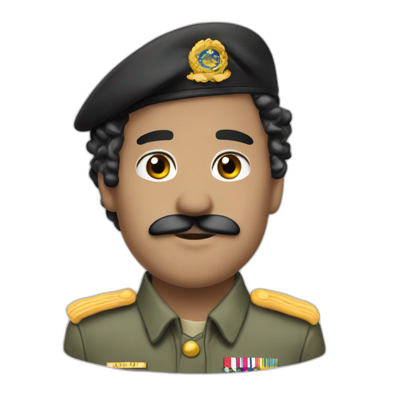 military portrait with mustache emoji