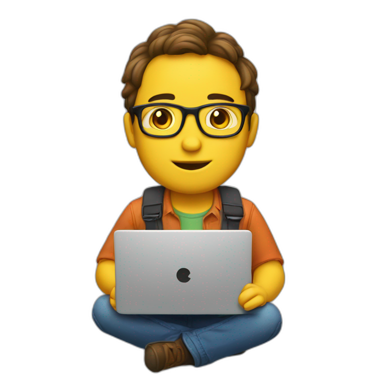 nerd-coding-on-a-laptop emoji