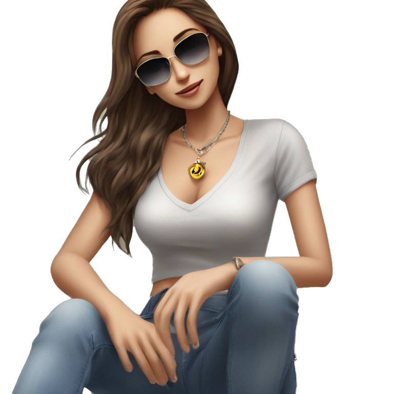 casual girl with sunglasses emoji