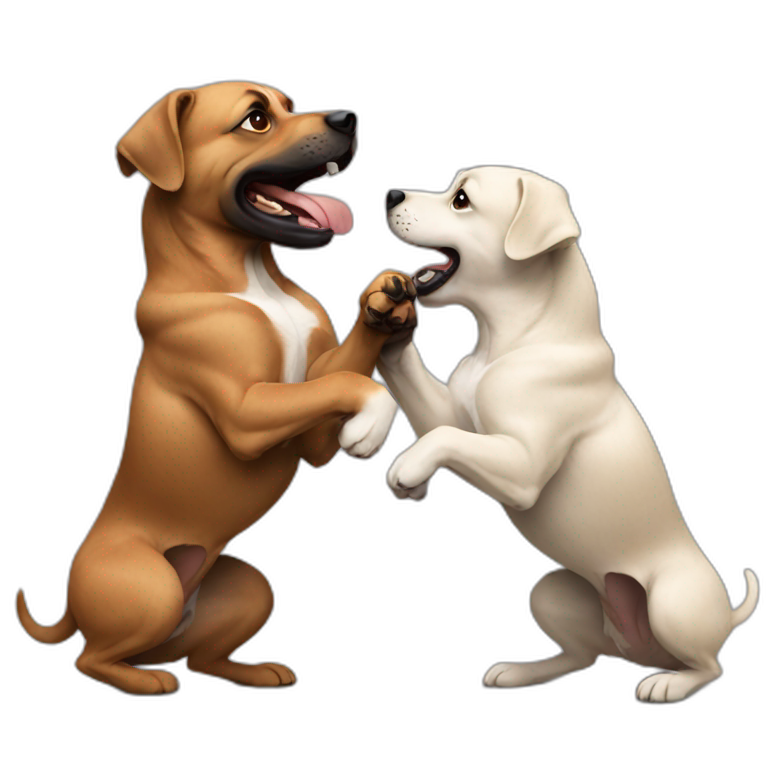 2 dogs fighting emoji
