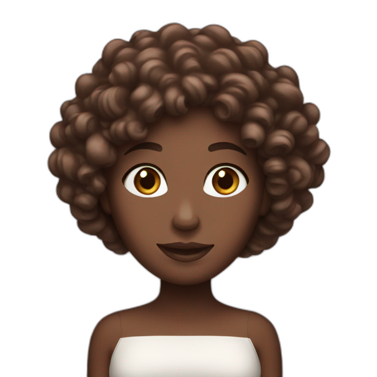 white woman with chocolate-colored curls emoji