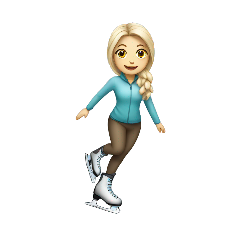 White woman ice skating emoji