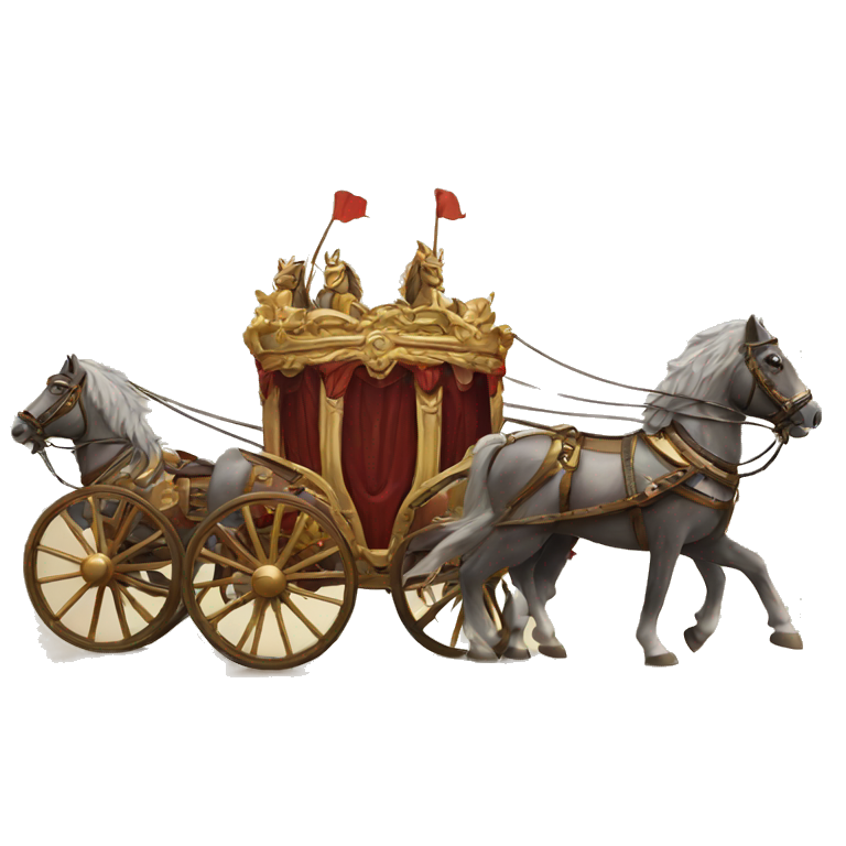 a chariot pulled by four horses emoji