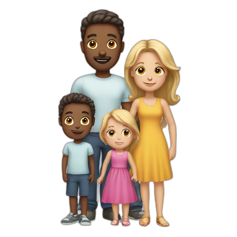 White Family with 3 kids emoji