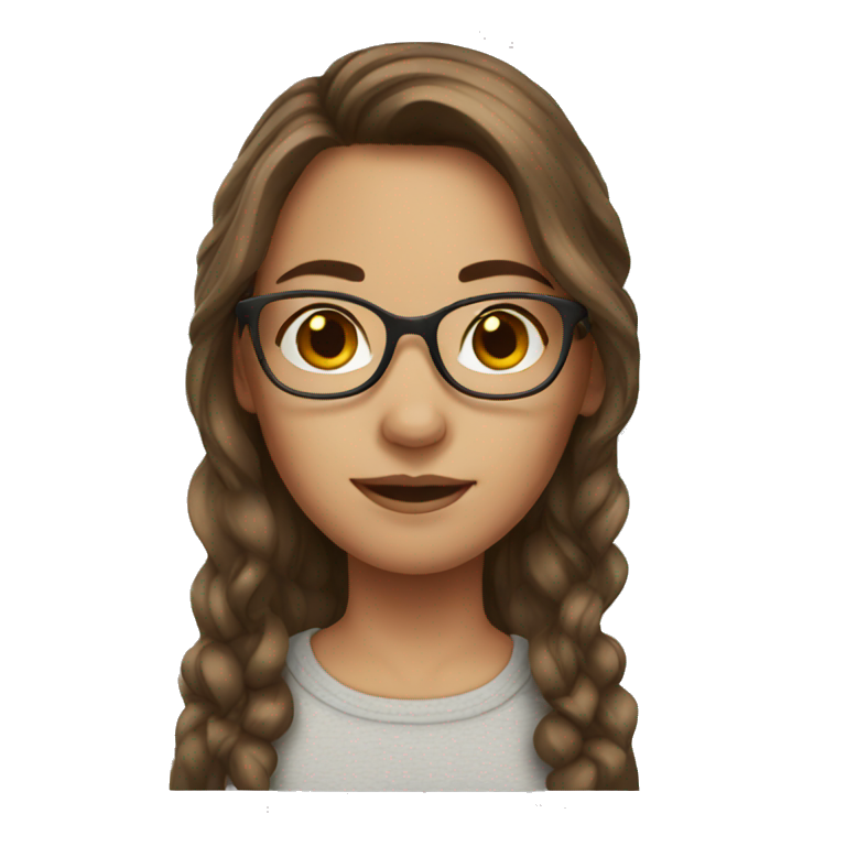 girl with brown hair and glasses emoji