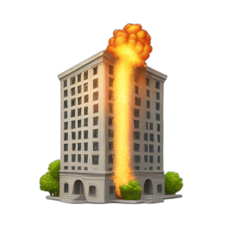 A building that is exploding emoji