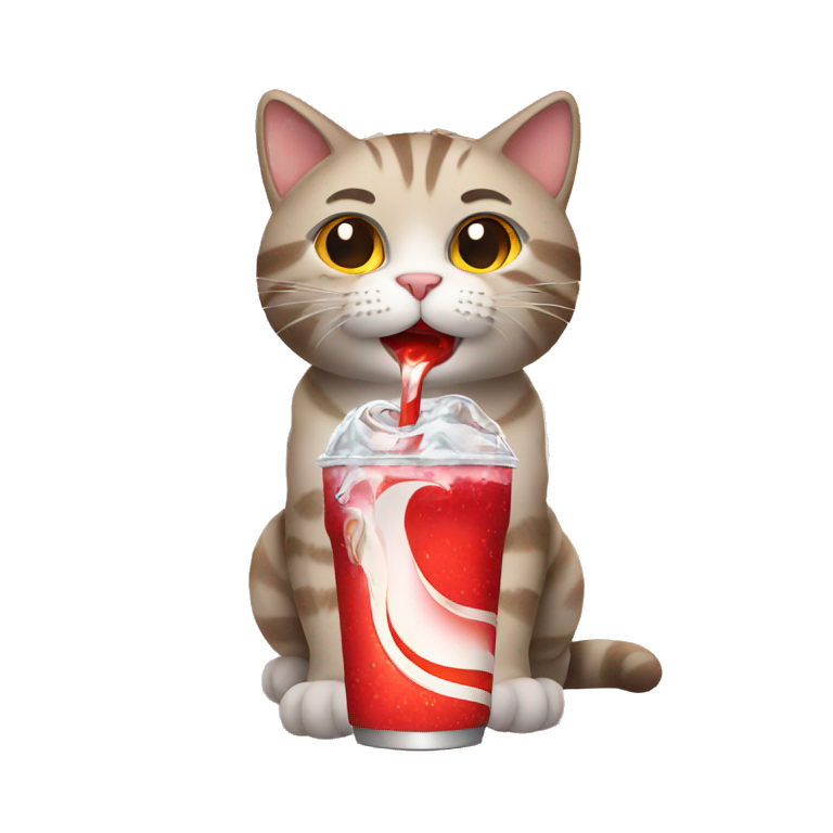cat drinking soda emoji