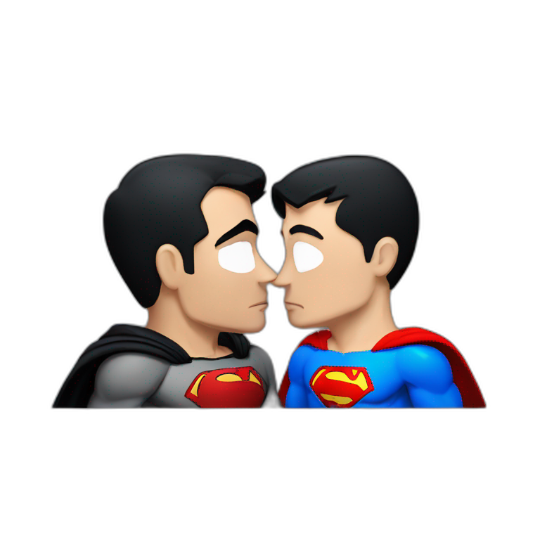 Superman kissing Batman emoji