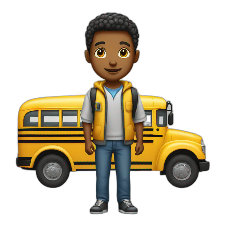 school bus boy emoji