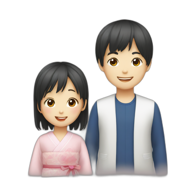 2yo japanese boy and 0yo japanese girl emoji