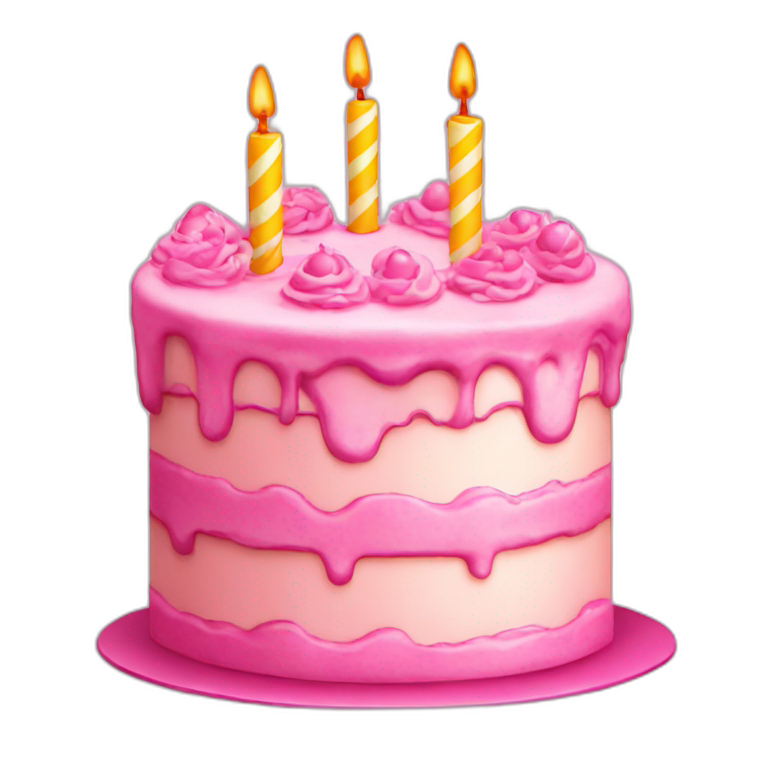 Pretty pink birthday cake  emoji
