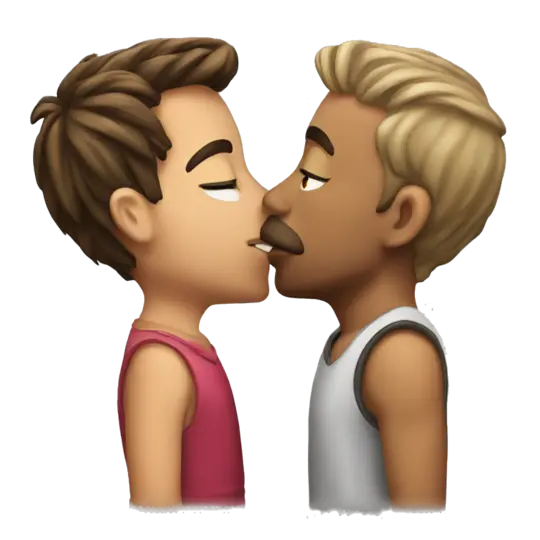 Cartoon kiss emoji AI Emoji Generator