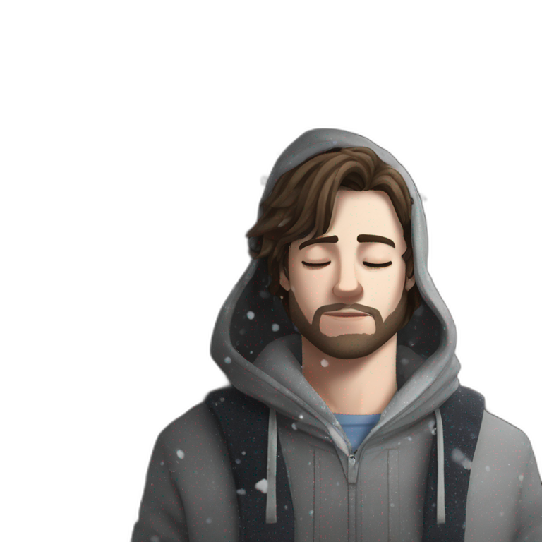 snowy beard boy in hood emoji