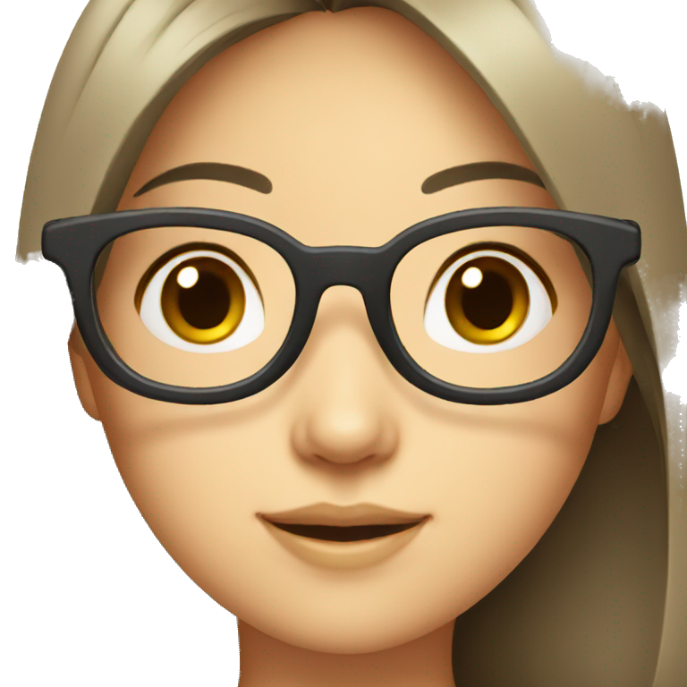 asian girl with glasses emoji
