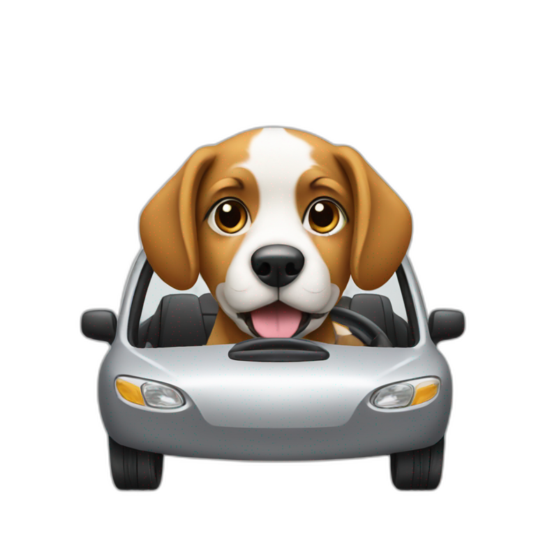 dog driving a car emoji