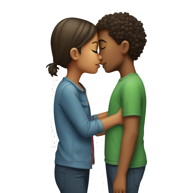 boy kissing a girl emoji