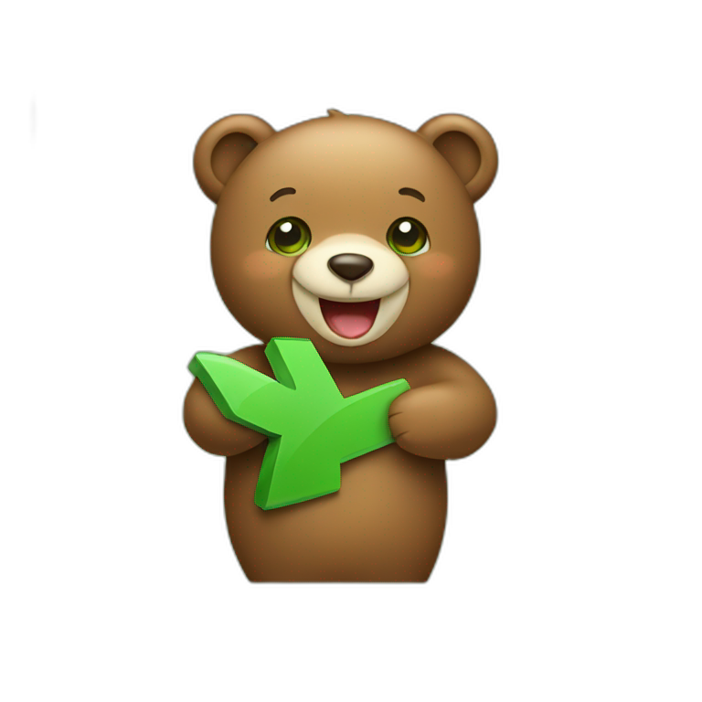 happy bear holding green checkmark emoji