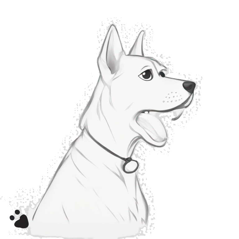 "sketch of focused dog" emoji